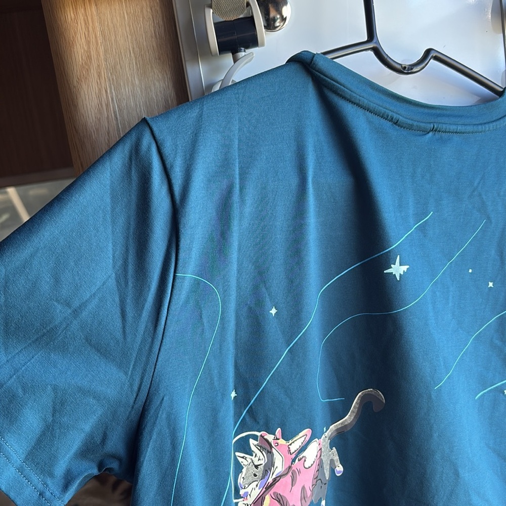 Graphic Tee - Blue with Multicolor Design - Picture 6 of 6